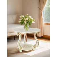 Журнальный стол Мебелик Грация (С) слоновая кость/золото 000 467