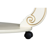 Журнальный стол Мебелик Овация М на колесах, слоновая кость, золото 00 6751