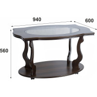 Журнальный стол Мебелик Берже 3С темно-коричневый 00 1861