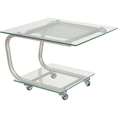 Журнальный стол Мебелик Дуэт 9 металлик, прозрачный 00 2212