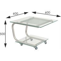 Журнальный стол Мебелик Дуэт 9 металлик, прозрачный 00 2212