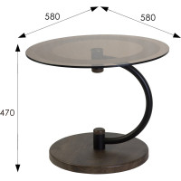 Журнальный стол Мебелик Дуэт 13Н черный, дуб маррон, тонированный 00 7246