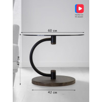 Журнальный стол Мебелик Дуэт 13Н черный, дуб маррон, тонированный 00 7246