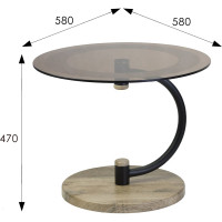 Журнальный стол Мебелик Дуэт 13Н черный, дуб крымский состаренный, тонированный 00 7247