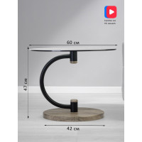 Журнальный стол Мебелик Дуэт 13Н черный, дуб крымский состаренный, тонированный 00 7247