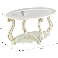 Журнальный стол Мебелик Овация С слоновая кость, золото 00 2565