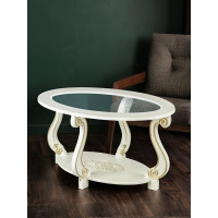 Журнальный стол Мебелик Овация С слоновая кость, золото 00 2565