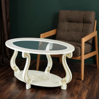 Журнальный стол Мебелик Овация С слоновая кость, золото 00 2565