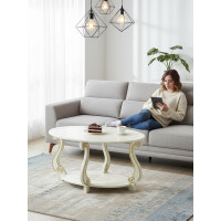 Журнальный стол Мебелик Овация ( М) слоновая кость/ золото 00 2545