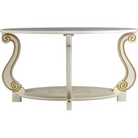 Журнальный стол Мебелик Овация ( М) слоновая кость/ золото 00 2545