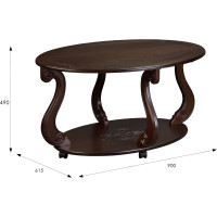 Журнальный стол Мебелик Овация М на колесах, темно-коричневый 00 6752