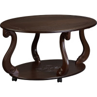 Журнальный стол Мебелик Овация М на колесах, темно-коричневый 00 6752