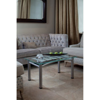 Журнальный стол Мебелик Робер 3М металлик, прозрачный 00 1937