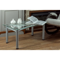 Журнальный стол Мебелик Робер 3М металлик, прозрачный 00 1937