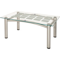 Журнальный стол Мебелик Робер 3М металлик, прозрачный 00 1937