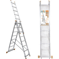 Алюминиевая трехсекционная лестница TDM ELECTRIC Народная ЛА3x10 высота 6270 мм SQ1028-0202