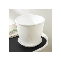 Горшок для цветов с поддоном СИМАЛЕНД Венеция 4.1 л, 21х19 см, белый 4483983