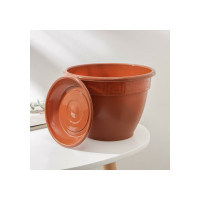 Горшок для цветов с поддоном СИМАЛЕНД Антик 3.6 л, 22х17 см, терракотовый 4047735