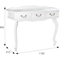 Консоль Мебелик Берже 6 белый ясень 00 2474