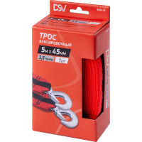 Буксировочный трос DSV 3.5 т, 5 м, лента с 2 крюками, в коробке с чехлом R88135