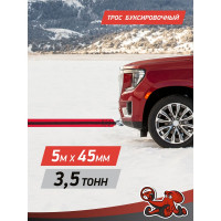 Буксировочный трос DSV 3.5 т, 5 м, лента с 2 крюками, в коробке с чехлом R88135