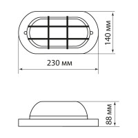 Светильник TDM ELECTRIC НПБ1402 венге, овал, с решеткой 60Вт IP54 SQ0303-0437