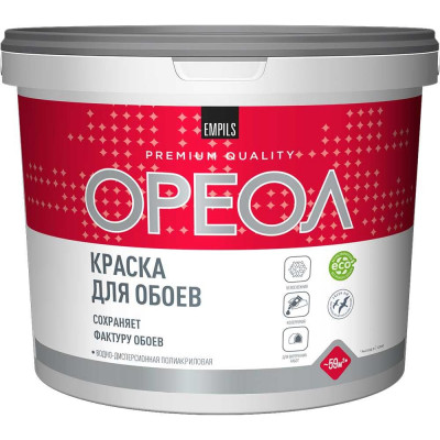 Водно-дисперсионная краска для обоев Ореол (белоснежная; полиакриловая; для внутренних работ; 6.5 кг) 5362