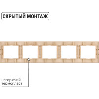 5-постовая рамка TDM ELECTRIC горизонтальная, ЭКО сосна Таймыр SQ1814-0232