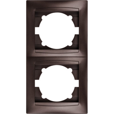 Рамка 2-х постовая вертикальная TDM ELECTRIC шоколад, серия "Лама" SQ1815-0533
