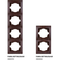 Рамка TDM ELECTRIC 3-х постовая вертикальная венге "Лама" SQ1815-0434