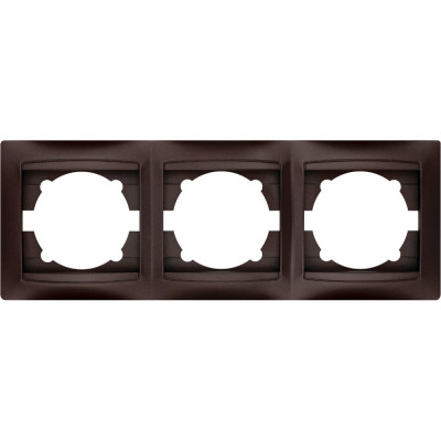 Рамка 3-х постовая горизонтальная TDM ELECTRIC шоколад, серия "Лама" SQ1815-0531