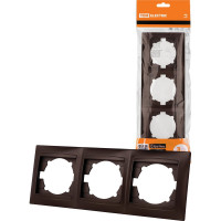 Рамка 3-х постовая горизонтальная TDM ELECTRIC шоколад, серия "Лама" SQ1815-0531