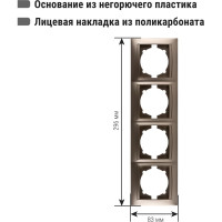 Рамка 4-х постовая горизонтальная бронза серия "Лама" TDM ELECTRIC SQ1815-0732