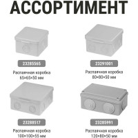 Коробка распределительная TDM ELECTRIC 110х110х70мм, крышка на винтах, IP55, 8 входов, упаковка 48 штук SQ1401-0114