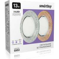 Встраиваемый светильник Smartbuy под лампу GX53 с LED подсветкой прозрачный SBL-06CL5-GX53