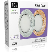 Встраиваемый светильник Smartbuy под лампу GX53 с LED подсветкой прозрачный SBL-06CL4-GX53