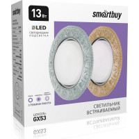 Встраиваемый светильник Smartbuy под лампу GX53 с LED подсветкой прозрачный SBL-06CL1-GX53