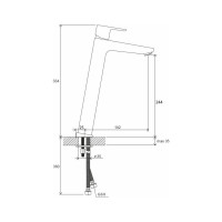 Смеситель для умывальника Ravak TD F 015.20 без донного клапана, высокий, черный X070151