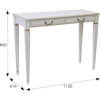 Консоль Мебелик Васко В 91Н белый ясень/золото 00 1737