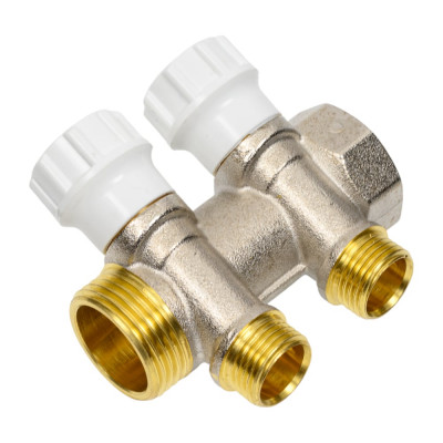 Коллектор ITAP НВ 1 2x1/2 Н 38 мм., никелированный, с вентилями 465