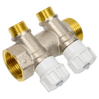 Коллектор ITAP НВ 1 2x1/2 Н 38 мм., никелированный, с вентилями 465