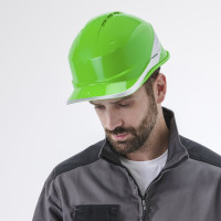 Защитная строительная каска Delta Plus DIAMOND VI WIND из ABC с вентиляцией зеленого цвета DIAM6WTRVEFL