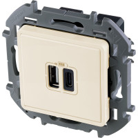 Зарядное устройство с двумя USB-разьемами Legrand A-C 240В/5В 3000мА INSPIRIA слоновая кость 673761