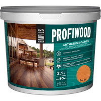 Водно-дисперсионный антисептик-лазурь PROFIWOOD (декоративный; атмосферостойкий; орегон; 2.5 кг) 4015