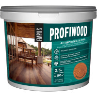 Водно-дисперсионный антисептик-лазурь PROFIWOOD (декоративный; атмосферостойкий; калужница; 2.5 кг) 70027