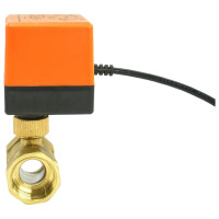 Кран DN.ru латунный RP.BRASS.120.MM.025 Ду25 Ру16 муфтовый электропривод 220В D160-00120