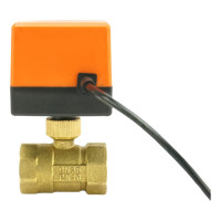 Кран DN.ru латунный RP.BRASS.120.MM.025 Ду25 Ру16 муфтовый электропривод 220В D160-00120