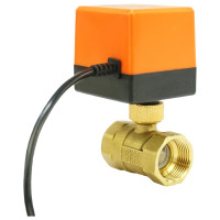 Кран DN.ru латунный RP.BRASS.120.MM.025 Ду25 Ру16 муфтовый электропривод 220В D160-00120