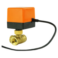 Кран DN.ru латунный 3-ходовой T-тип RP.BRASS.120.MM.015 Ду15 Ру16, электропривод 220В D160-00113