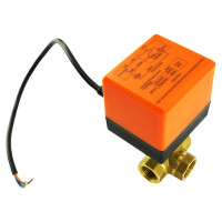 Кран DN.ru латунный 3-ходовой T-тип RP.BRASS.120.MM.015 Ду15 Ру16, электропривод 220В D160-00113